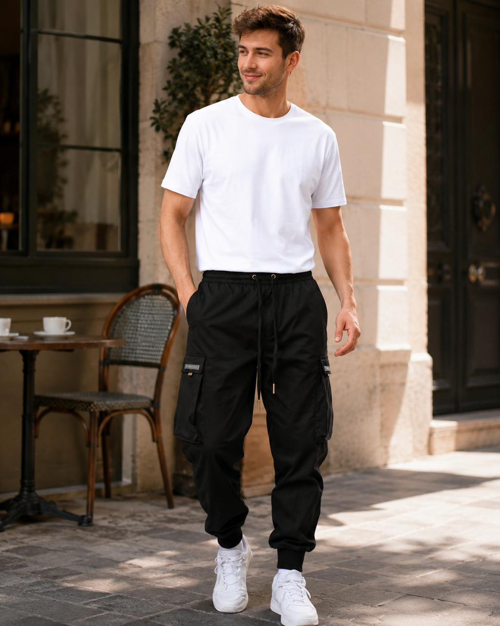 Davis Men’s Cargo Jogger Pants – Stretch Comfort Fit with Utility Pockets & Tapered Cuffs