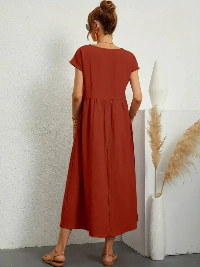 Melody Women's Maxi Dress – Lightweight Cotton Blend Summer Dress