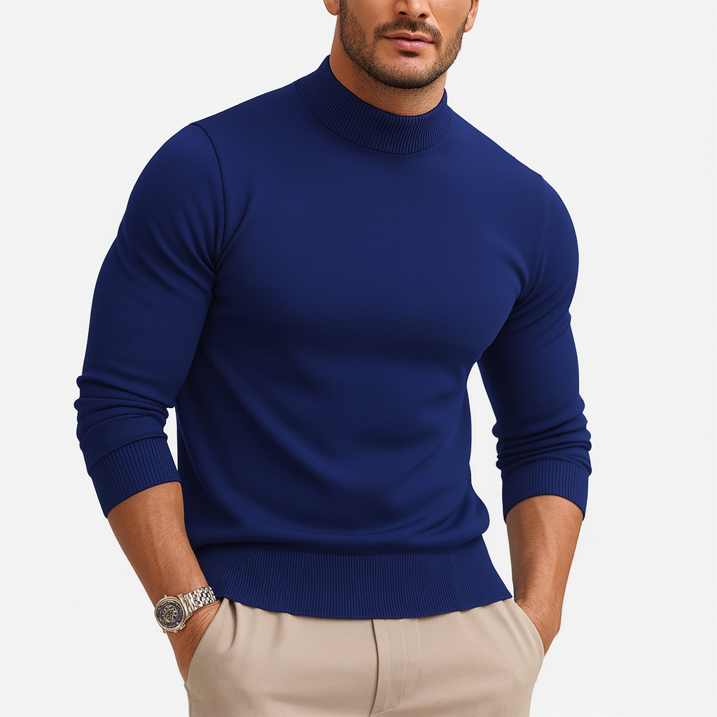 Leonardo Men's Turtleneck Sweater – Soft Knit Slim Fit Smart Casual Pullover