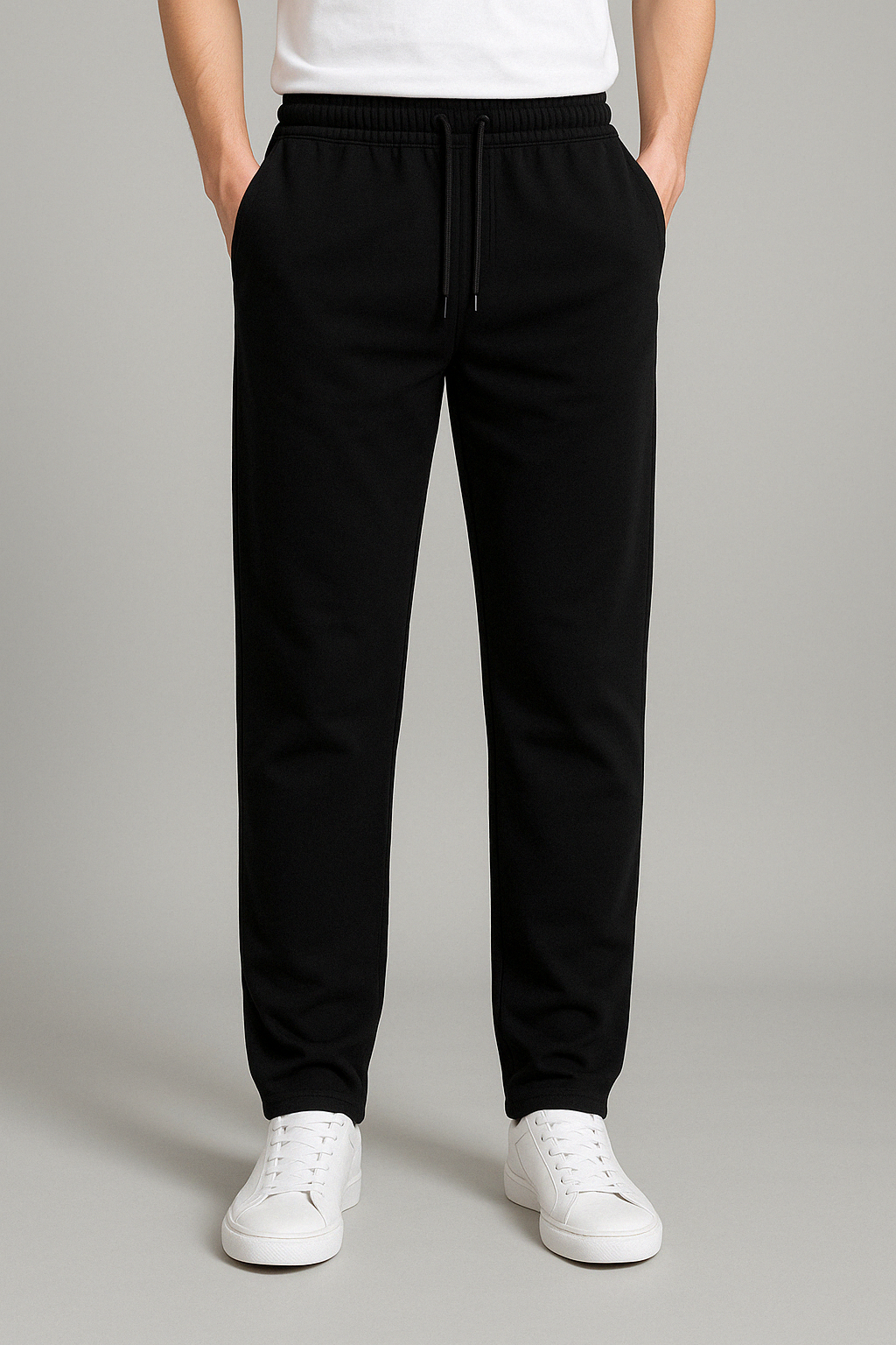 Larry Men's Joggers – Straight Leg Drawstring Cotton Blend Sweatpants