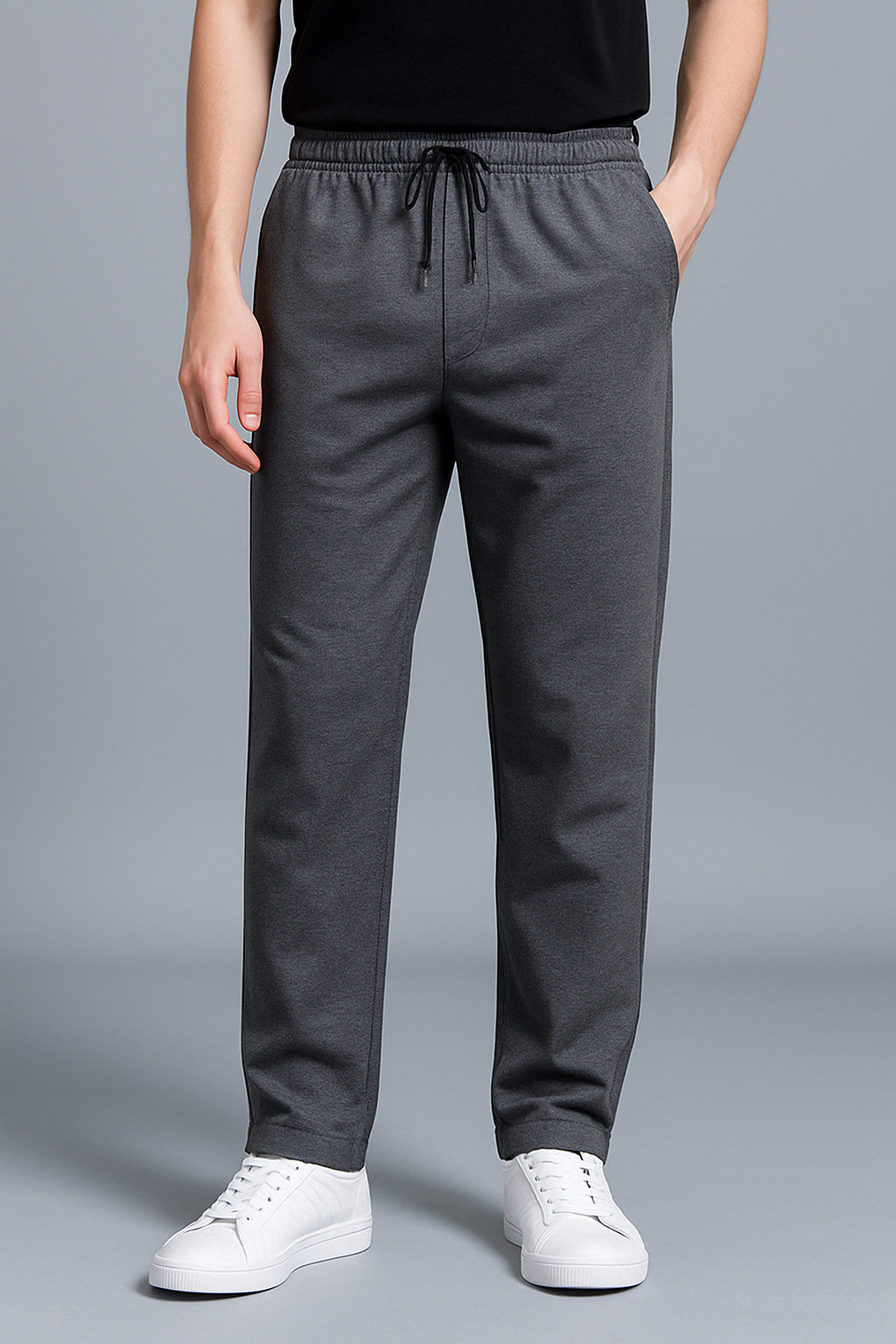 Larry Men's Joggers – Straight Leg Drawstring Cotton Blend Sweatpants