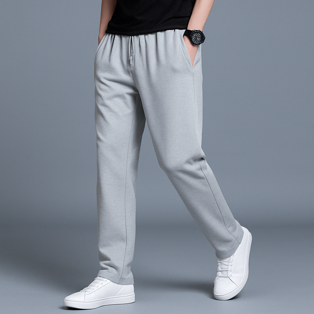 Larry Men's Joggers – Straight Leg Drawstring Cotton Blend Sweatpants