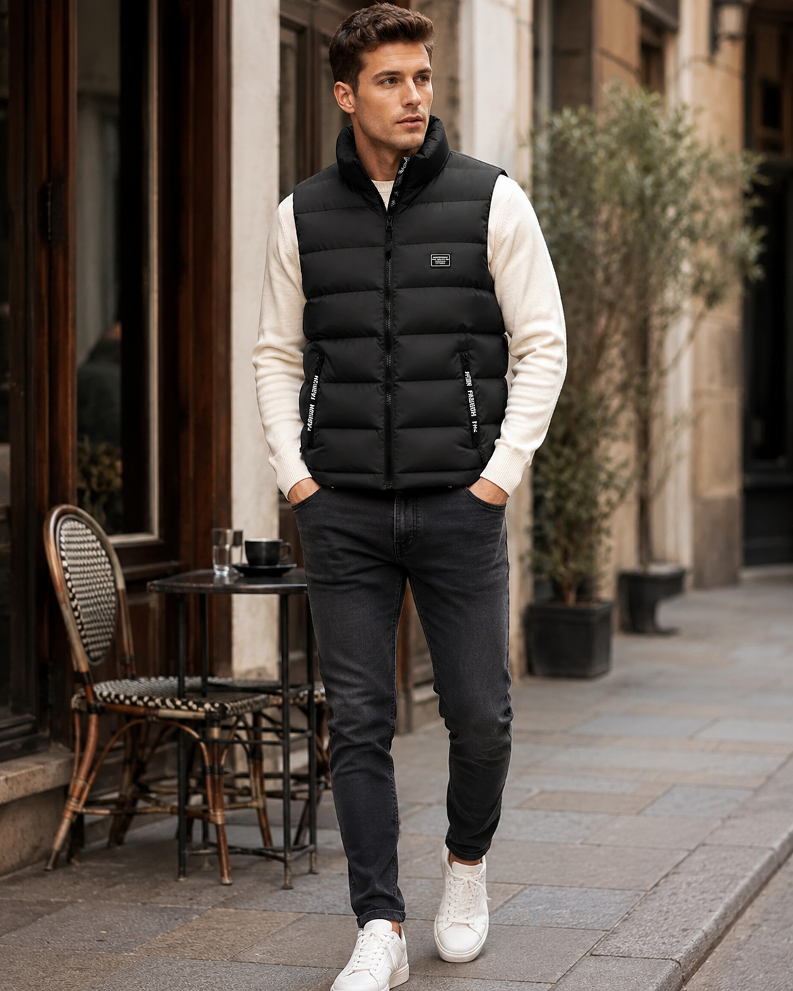 Clarence Men's Quilted Vest – Warm Sleeveless Zip-Up Winter Layer