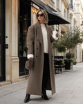 Claudia Women's Oversized Coat – Double-Breasted Structured Winter Overcoat