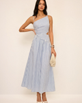 Lucia Women’s Maxi Dress – Sleeveless Asymmetrical Neck Dress with Hidden Zipper