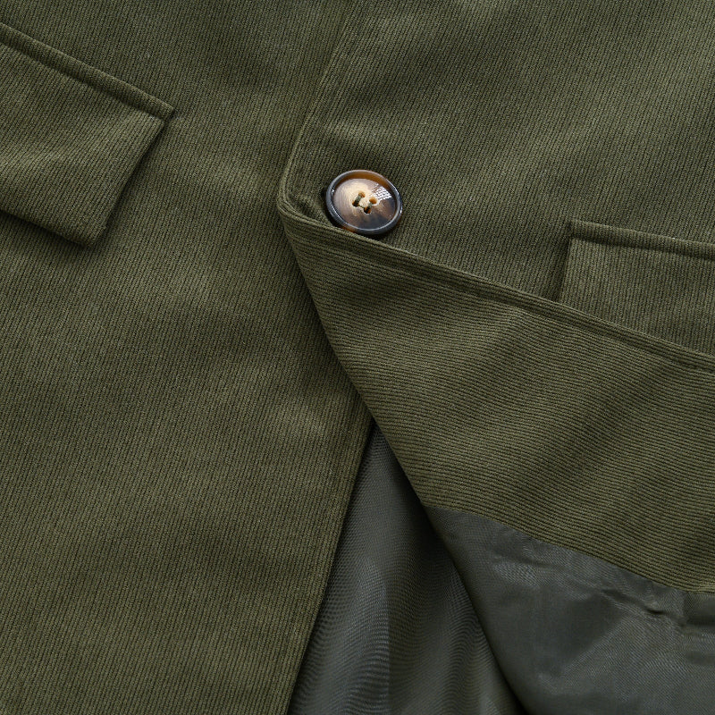 Emerson Men's Corduroy Coat – Slim Fit Button Front High Collar Vintage Jacket