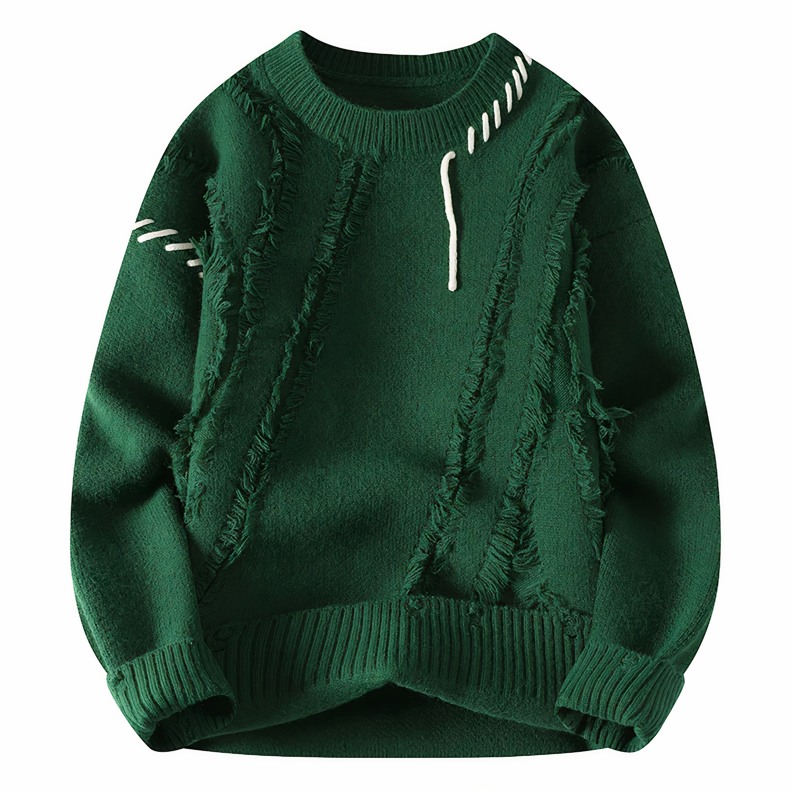 Dave Men's Patchwork Sweater – Warm Casual Winter Knit Pullover