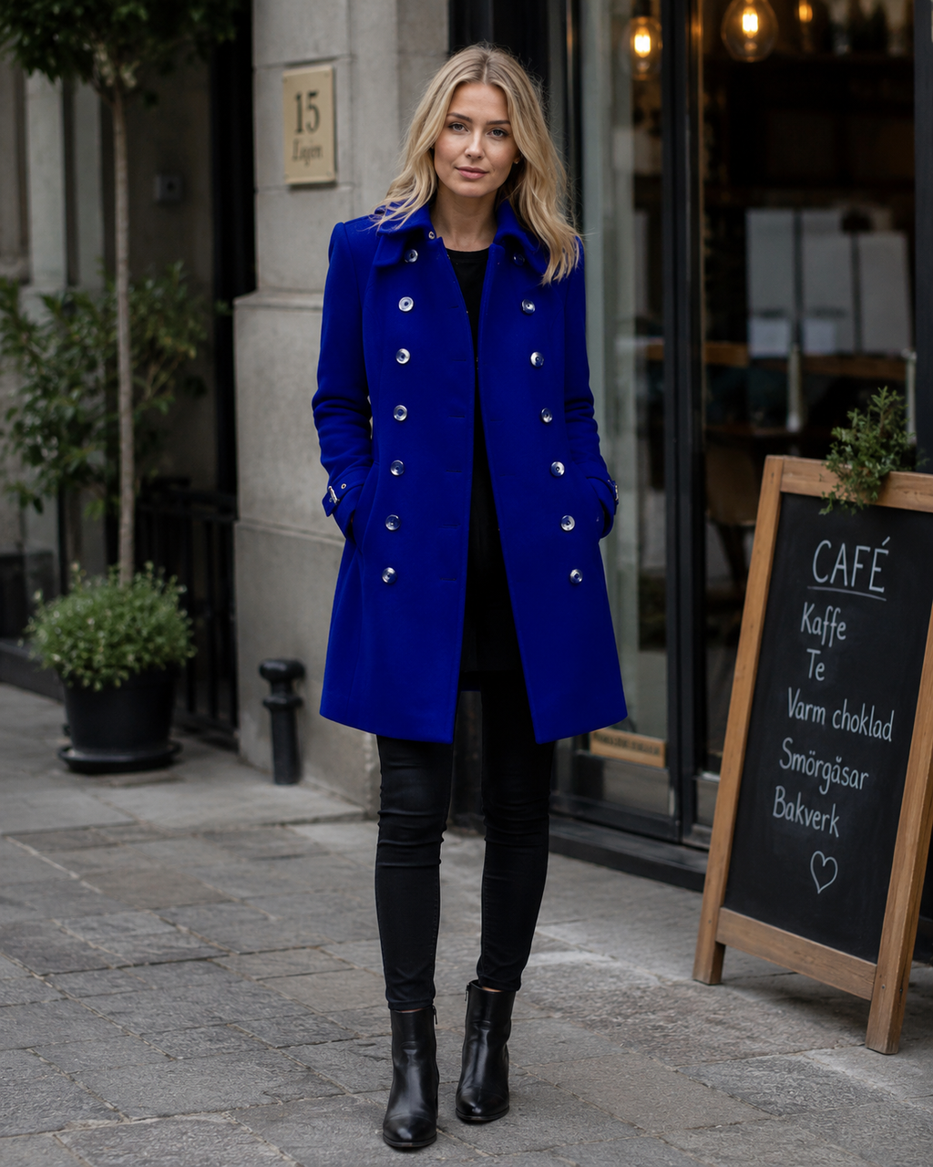 Divine Women's Elegant Coat – Long Sleeve Tailored Formal Overcoat
