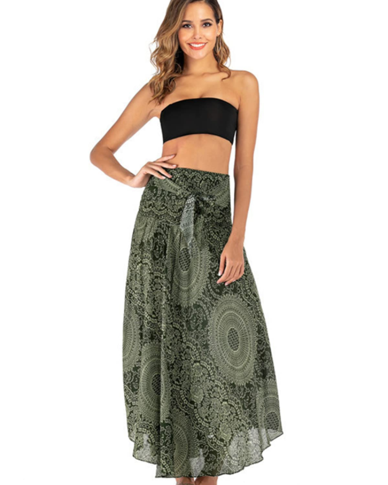 Sienna Women’s Boho Maxi Dress – 2-in-1 Halter A-Line Viscose Dress
