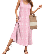 Naomi Women’s Sleeveless Maxi Dress – U-Neck A-Line Summer Dress with Pockets