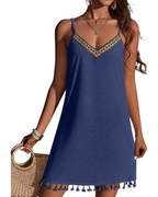 Ruby Women's Beach Cover-Up Dress – V-Neck Boho Dress with Adjustable Straps