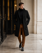 Edward Men's Long Winter Coat – Insulated Trench Style Overcoat