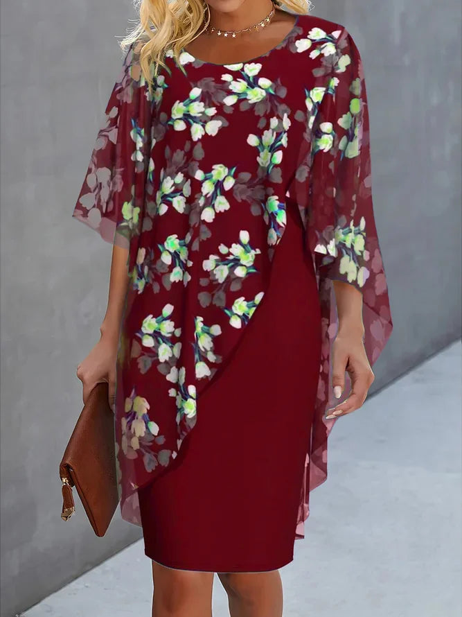 Lysiane Women's Floral Chiffon Dress – Lightweight Flowy Dress for Elegant Outfits