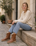Emersyn Women's Warm Boots – Waterproof PU Leather Winter Boots with Wool Lining