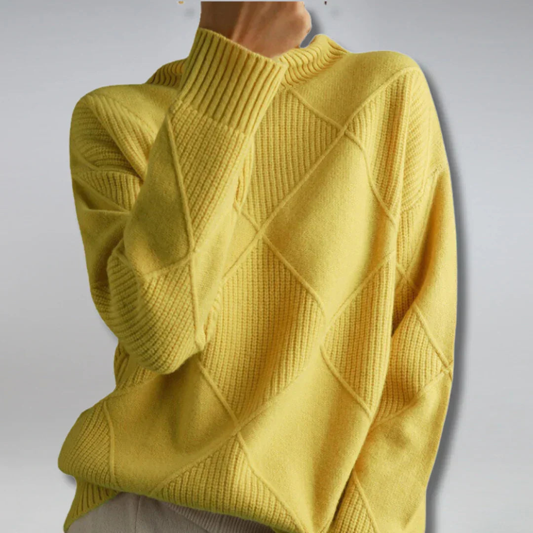 Lydia Women's Cashmere Turtleneck Sweater – Soft Warm Winter Knit Pullover