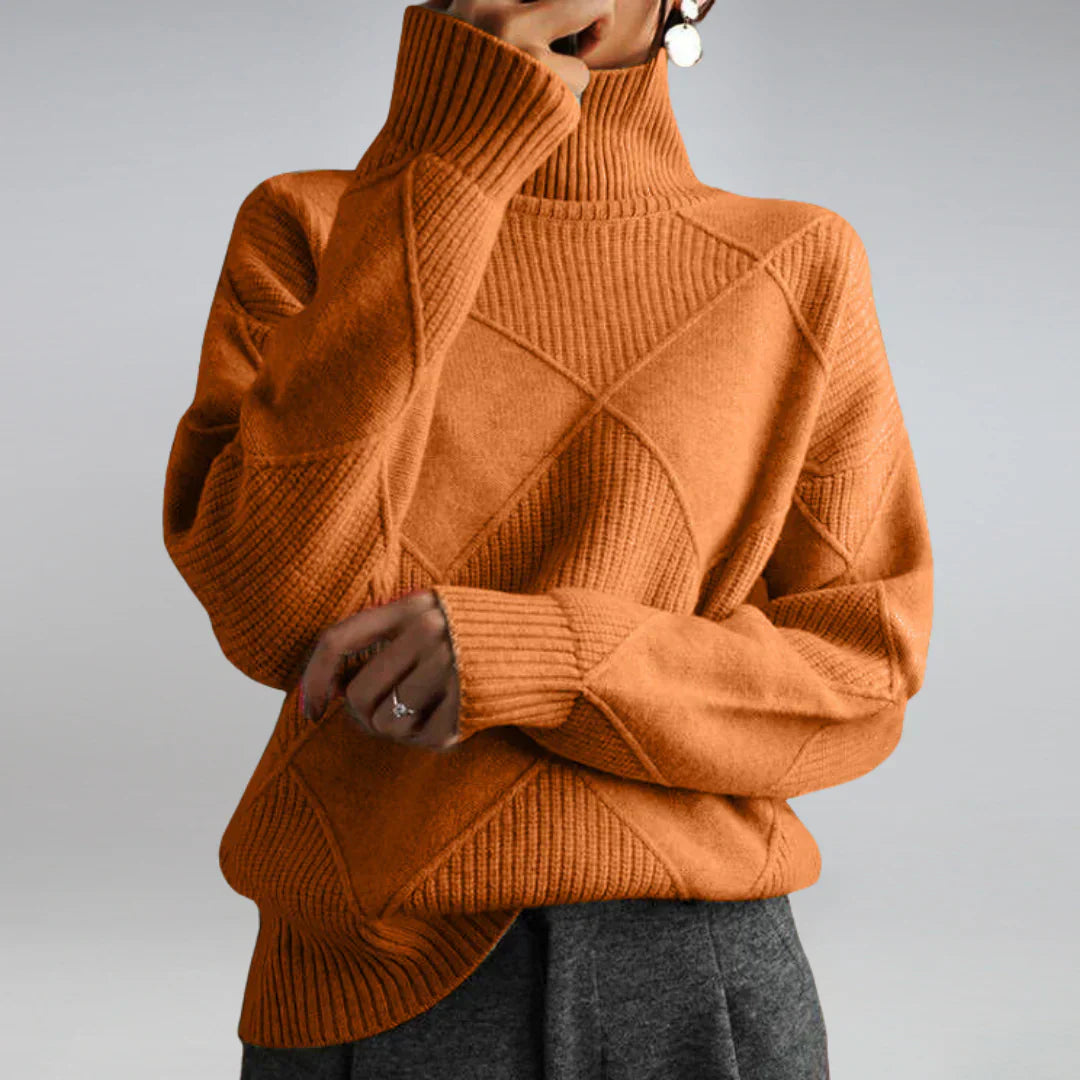 Lydia Women's Cashmere Turtleneck Sweater – Soft Warm Winter Knit Pullover