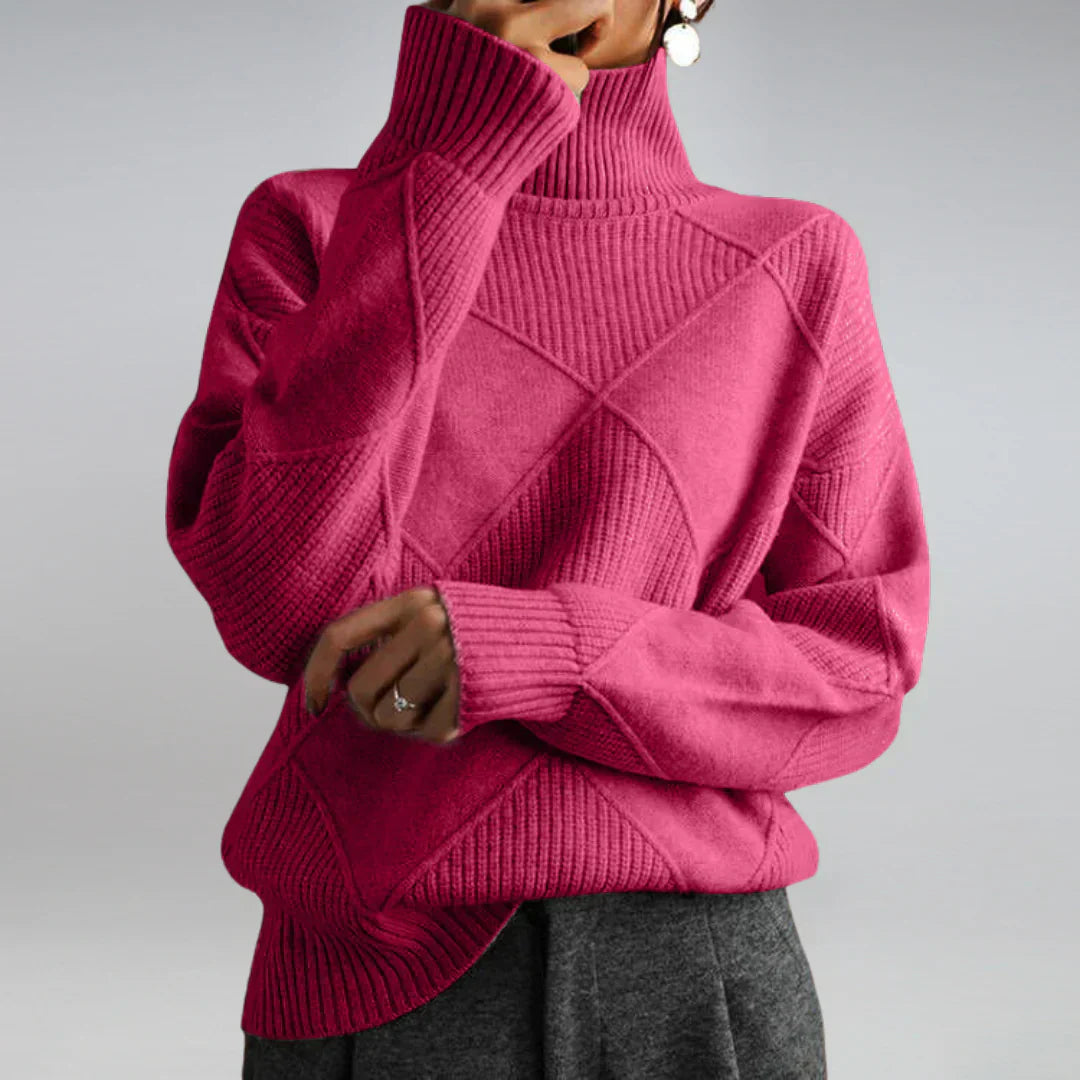 Lydia Women's Cashmere Turtleneck Sweater – Soft Warm Winter Knit Pullover