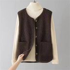 Kate Women's Sherpa Vest – Sleeveless Lightweight Cozy Layering Gilet