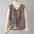 Kate Women's Sherpa Vest – Sleeveless Lightweight Cozy Layering Gilet