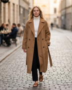 Isabelle Women’s Long Wool Coat – Elegant Warm Winter Overcoat with Tailored Fit