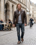David Men’s Leather Jacket – Premium Genuine Leather Coat with Timeless Smart Fit