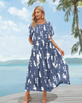 Camille Women’s Floral Maxi Dress – Empire Waist Tiered Swing Dress with Pockets