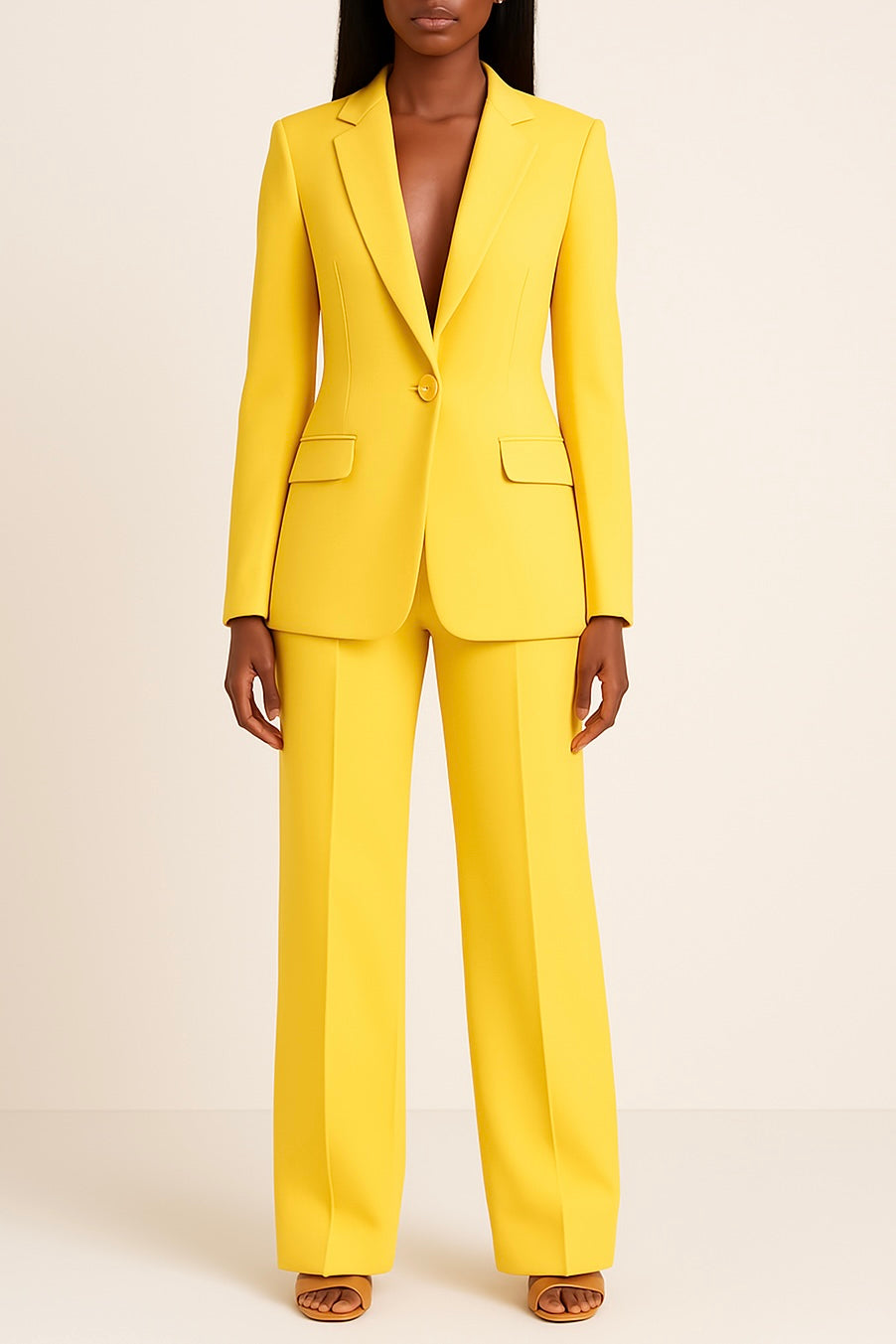Lyla Women's Satin Pantsuit – Fitted Blazer & Wide Leg Trousers Formal Set
