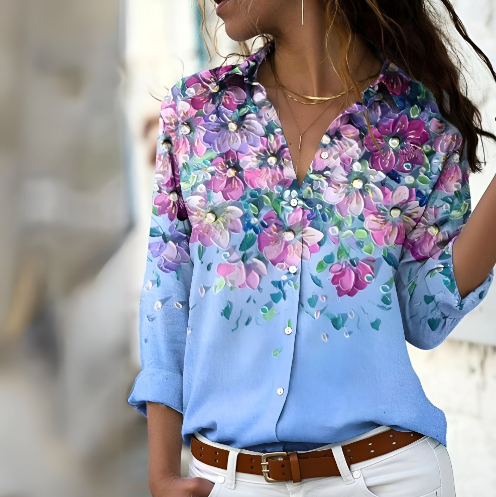Norina Women’s Printed Blouse – Breathable Relaxed Fit Top with Elegant Design