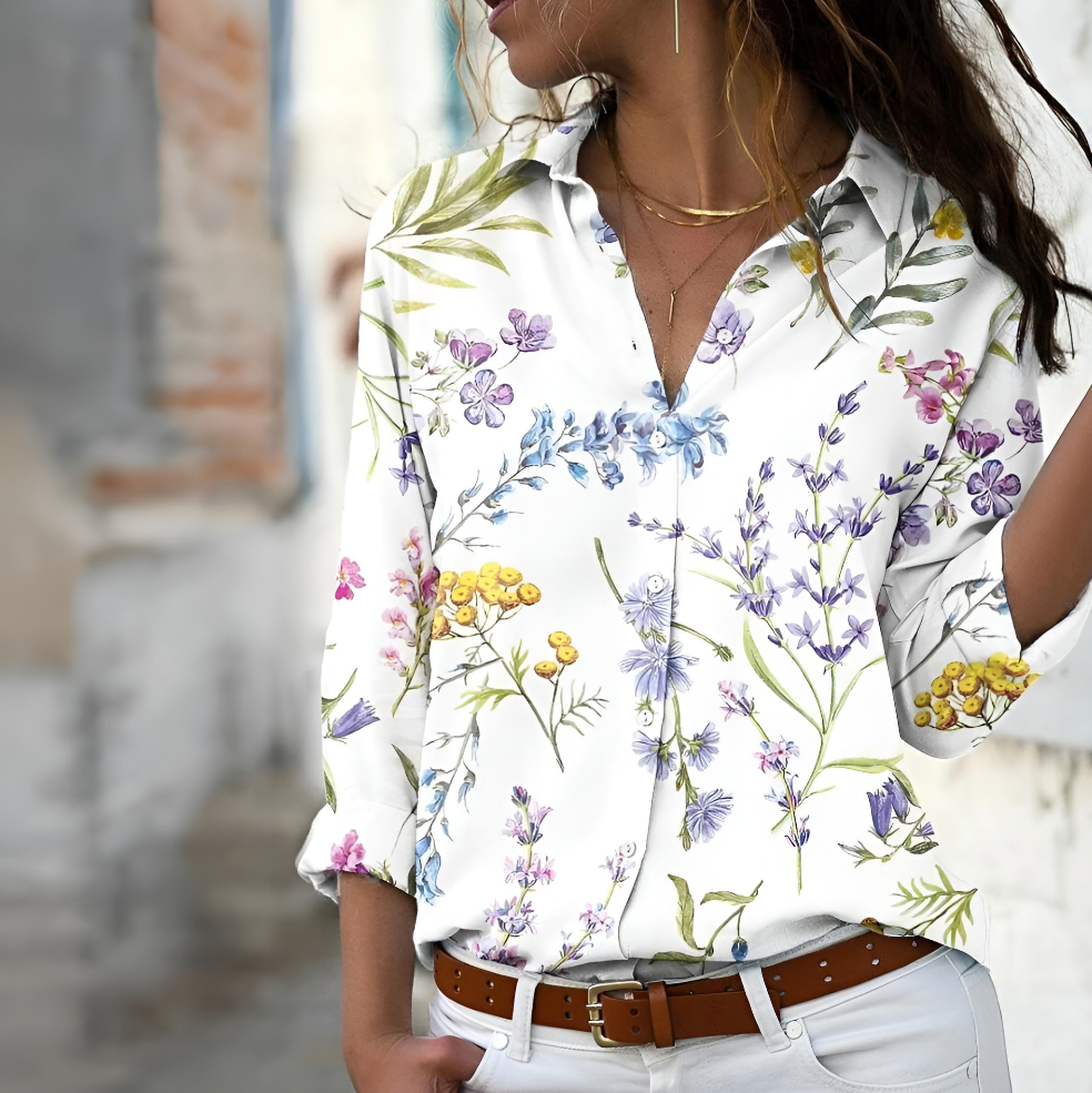 Norina Women’s Printed Blouse – Breathable Relaxed Fit Top with Elegant Design