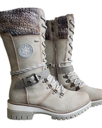 Kylee Women's Tall Winter Boots – Insulated Zip Lace-Up Boots with Warm Lining