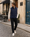 Hugo Men's Quilted Vest – Zip Front Insulated Bodywarmer with Side Pockets