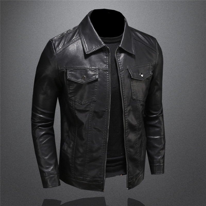Robert Men’s Leather Jacket – Premium Slim Fit Jacket with Timeless Classic Style