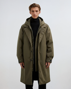 Kennington Men's Trench Coat – Long Straight Coat with Removable Hood