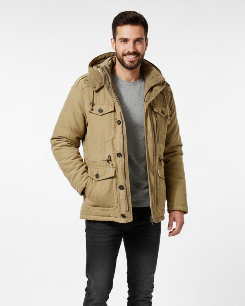 Oliver Men's Waterproof Winter Jacket – Fleece Lined Hooded Outdoor Coat