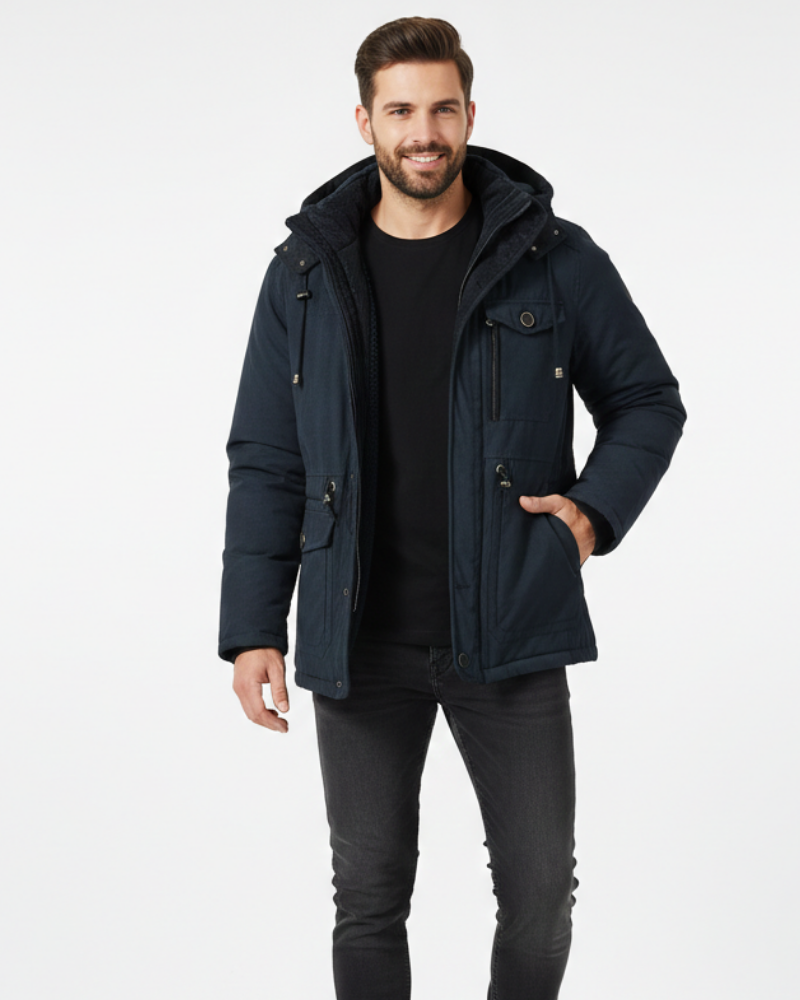 Oliver Men's Waterproof Winter Jacket – Fleece Lined Hooded Outdoor Coat