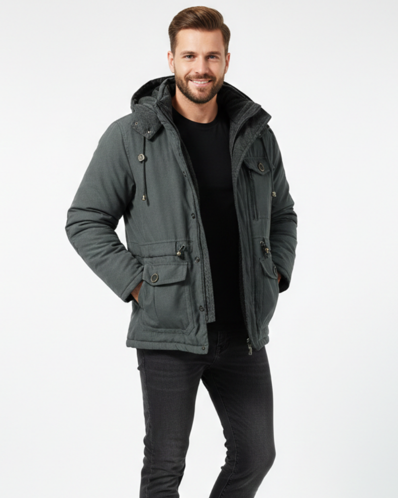 Oliver Men's Waterproof Winter Jacket – Fleece Lined Hooded Outdoor Coat