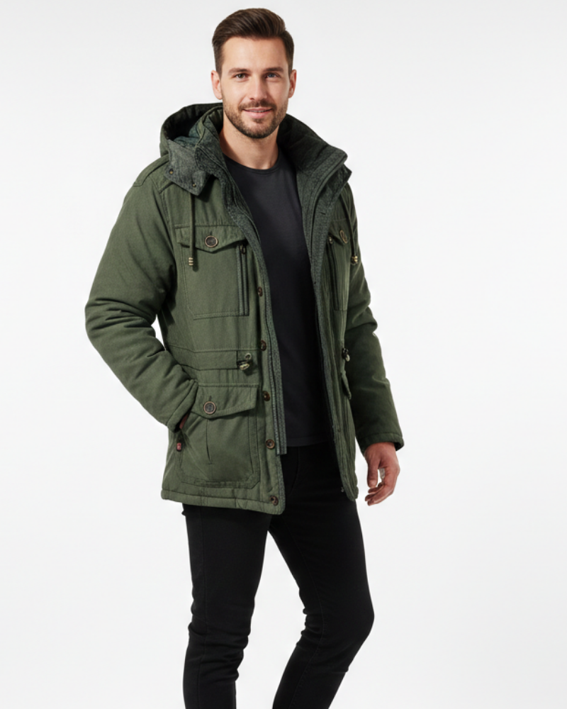 Oliver Men's Waterproof Winter Jacket – Fleece Lined Hooded Outdoor Coat