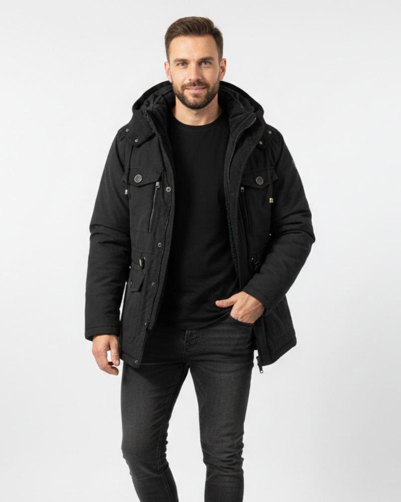 Oliver Men's Waterproof Winter Jacket – Fleece Lined Hooded Outdoor Coat