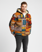 Jameson Men’s Patchwork Fleece Vest – Hooded Casual Zip Gilet with Comfortable Fit