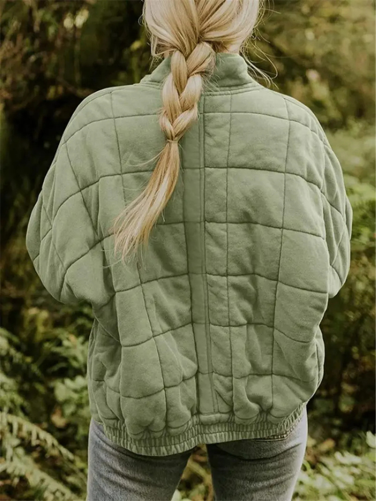 Jane Women's Quilted Jacket – Warm Padded Fall Winter Coat with Pockets