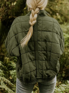 Jane Women's Quilted Jacket – Warm Padded Fall Winter Coat with Pockets