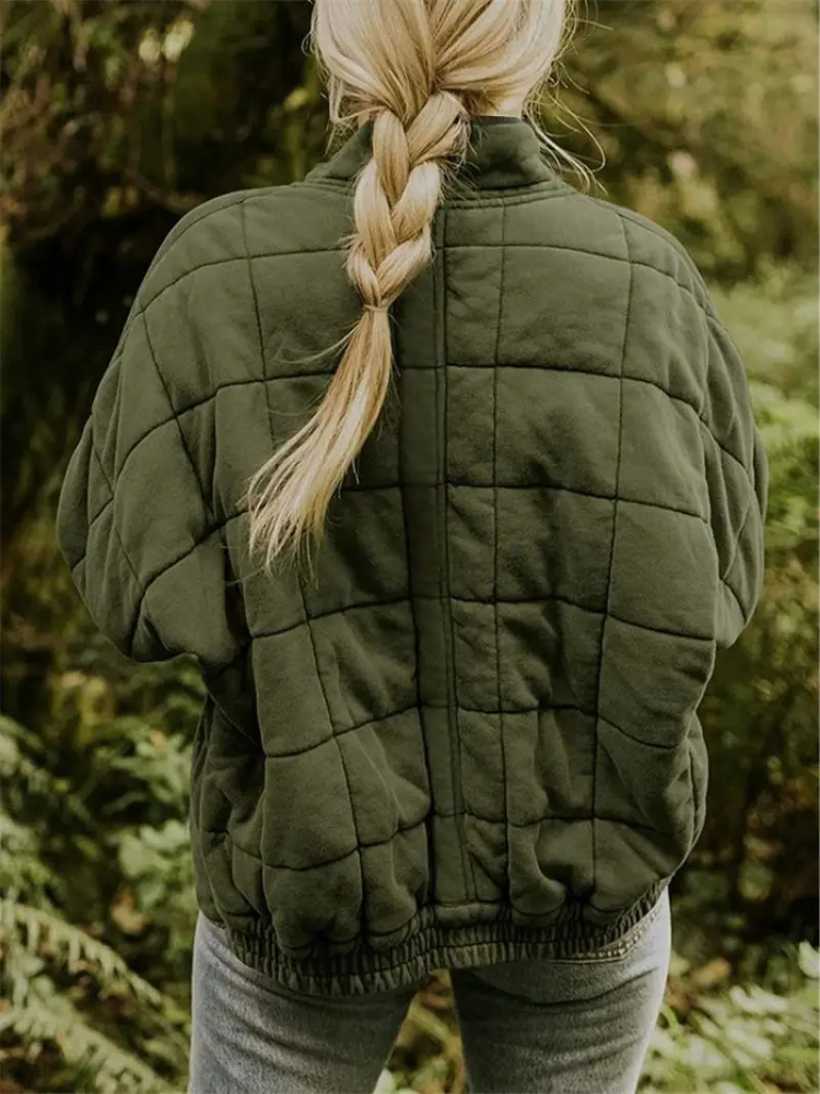 Jane Women's Quilted Jacket – Warm Padded Fall Winter Coat with Pockets