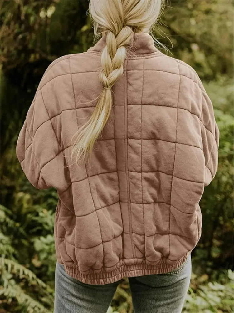 Jane Women's Quilted Jacket – Warm Padded Fall Winter Coat with Pockets