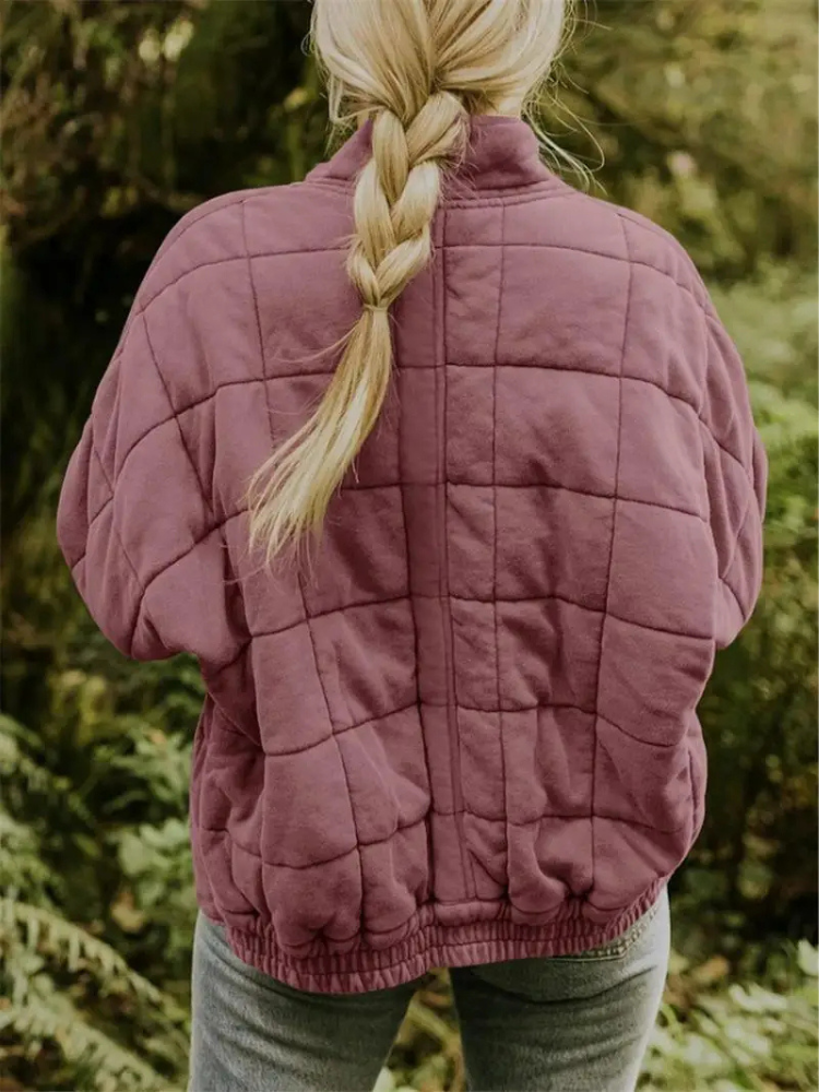 Jane Women's Quilted Jacket – Warm Padded Fall Winter Coat with Pockets