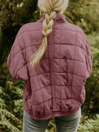 Jane Women's Quilted Jacket – Warm Padded Fall Winter Coat with Pockets