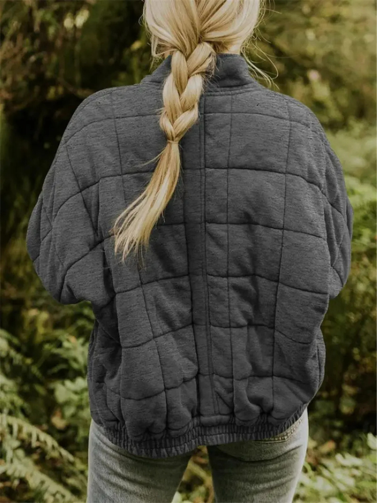 Jane Women's Quilted Jacket – Warm Padded Fall Winter Coat with Pockets