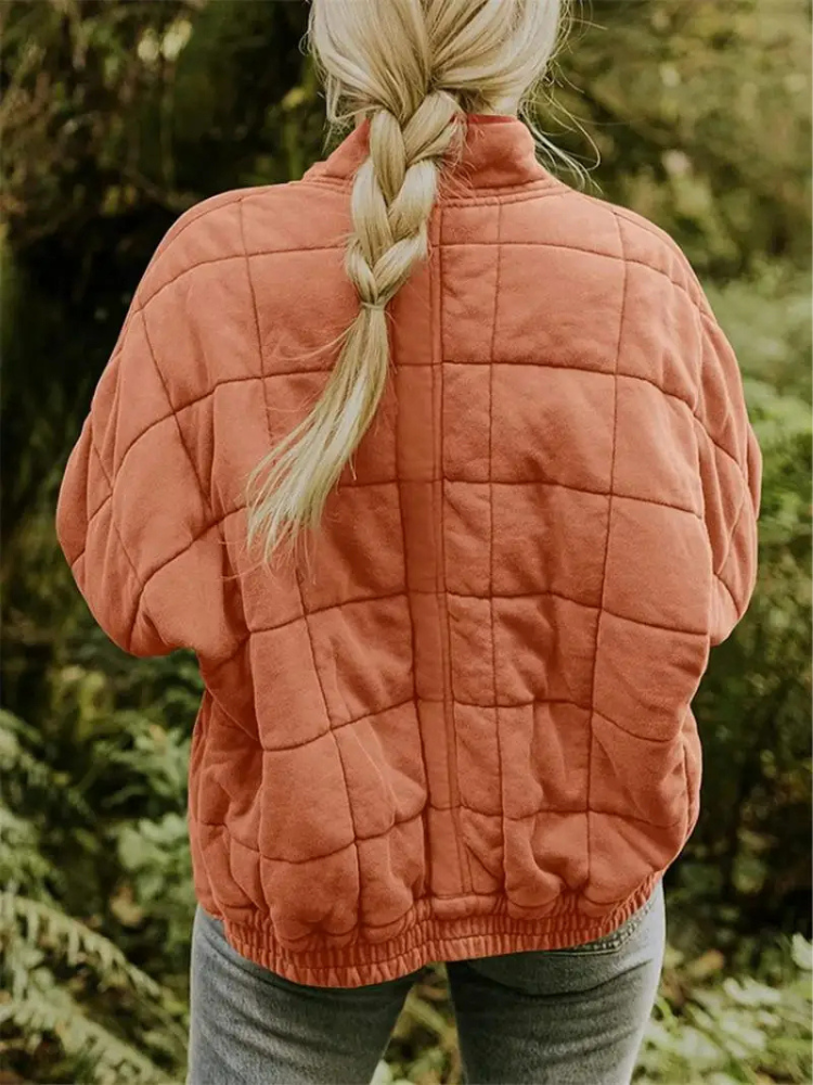 Jane Women's Quilted Jacket – Warm Padded Fall Winter Coat with Pockets