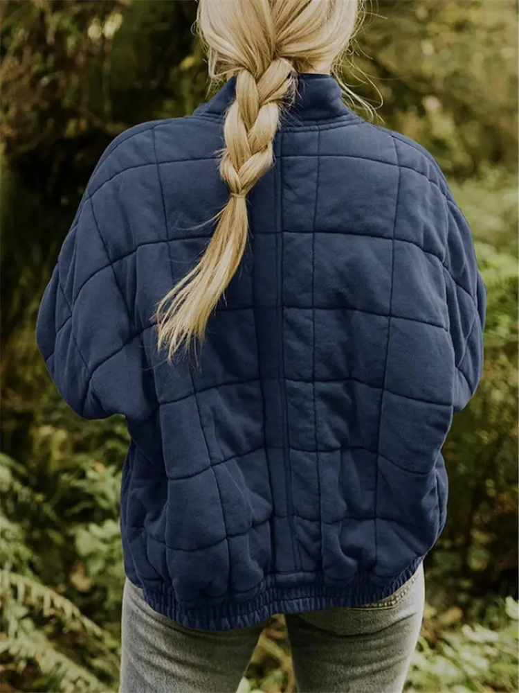 Jane Women's Quilted Jacket – Warm Padded Fall Winter Coat with Pockets