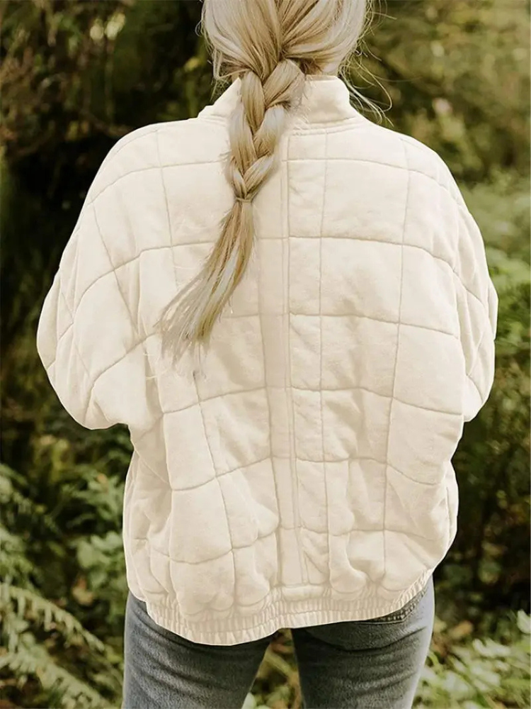 Jane Women's Quilted Jacket – Warm Padded Fall Winter Coat with Pockets