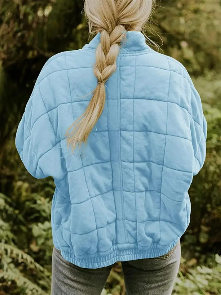 Jane Women's Quilted Jacket – Warm Padded Fall Winter Coat with Pockets